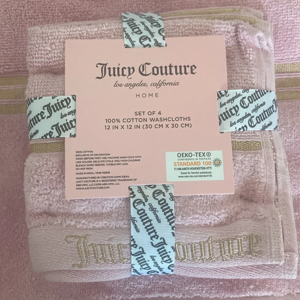 Juicy Couture Pink Gold “Juicy Couture” Bath Towel Set - 7 Piece Set